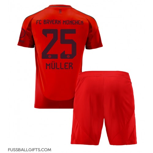 Bayern Munich Thomas Muller #25 Fußballbekleidung Heimtrikot Kinder 2024-25 Kurzarm (+ kurze hosen)